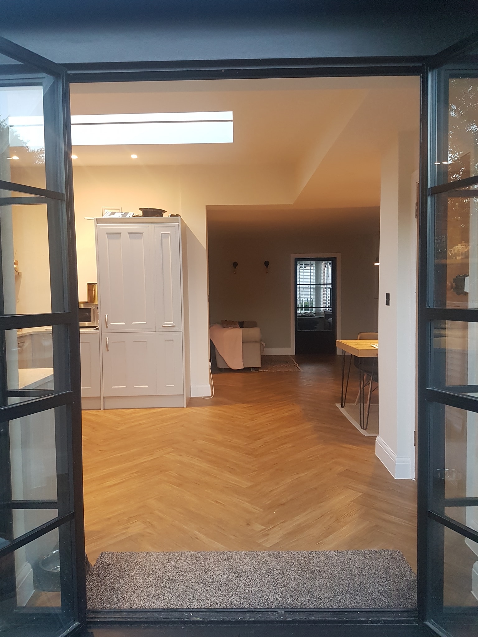 Herringbone oak parquet flooring