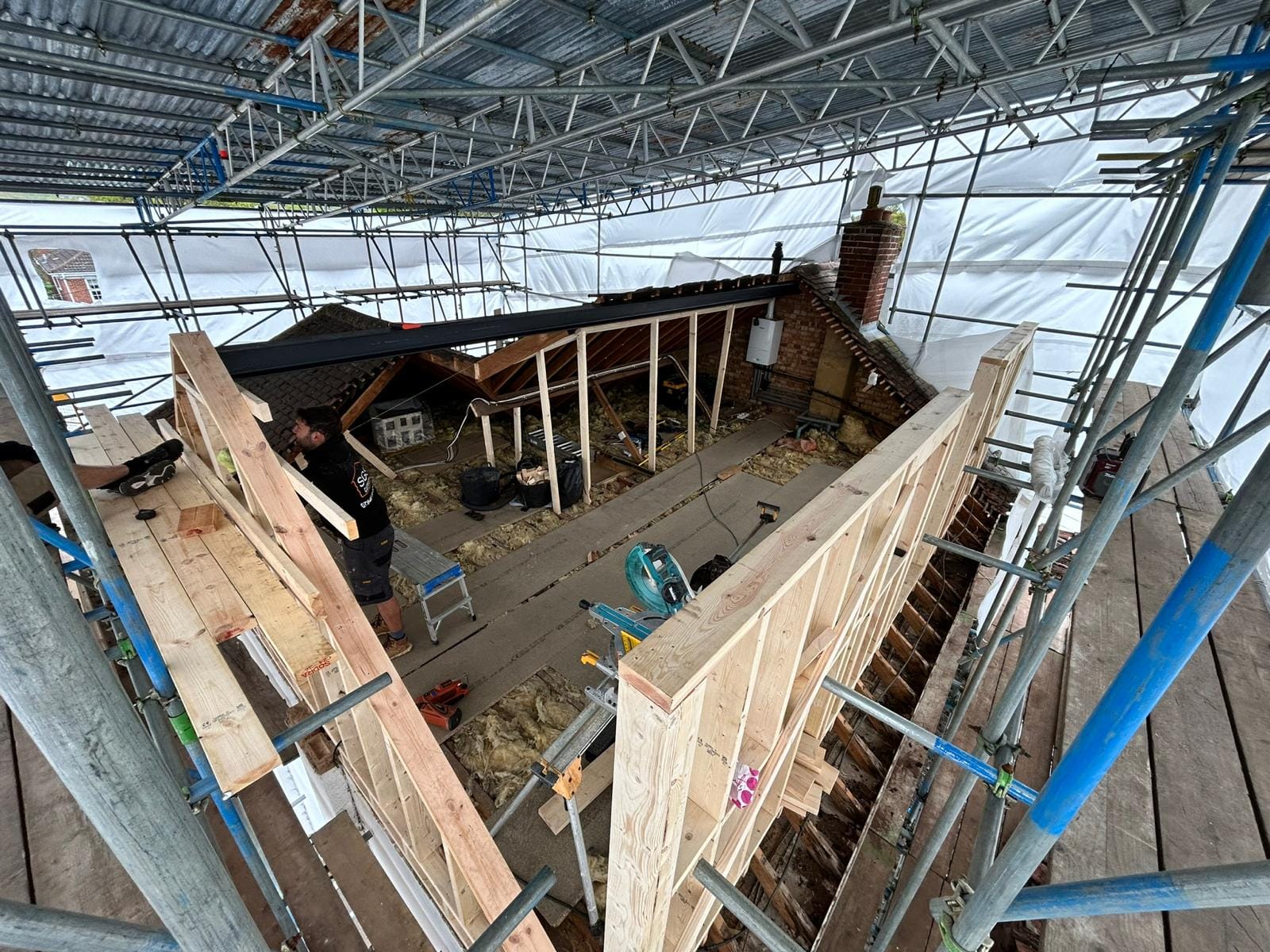Loft conversion structural work in progress